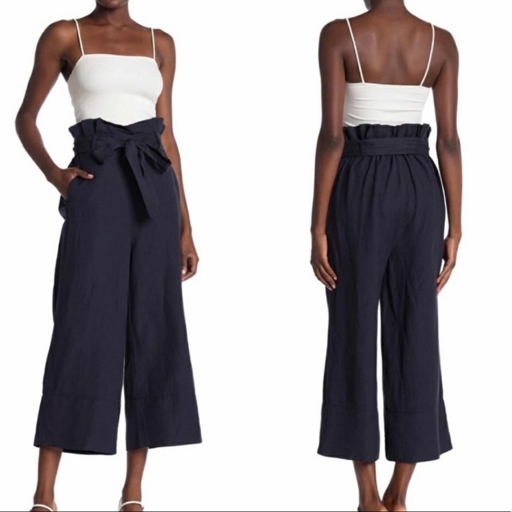 Blank NYC Black Paper Bag Wide Leg Pants